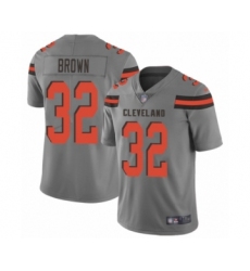 Women's Cleveland Browns #32 Jim Brown Limited Gray Inverted Legend Football Jersey