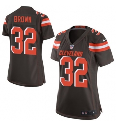Women's Nike Cleveland Browns #32 Jim Brown Game Brown Team Color NFL Jersey