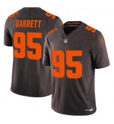 Men's Cleveland Browns #95 Myles Garrett Brown 2025 F.U.S.E. Alpha Dawg Limited Football Stitched Jersey