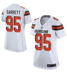 Women's Nike Cleveland Browns #95 Myles Garrett Game White NFL Jersey