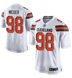 Men's Nike Cleveland Browns #98 Jamie Meder Game White NFL Jersey