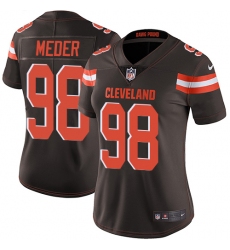 Women's Nike Cleveland Browns #98 Jamie Meder Elite Brown Team Color NFL Jersey