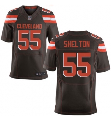 Men's Nike Cleveland Browns #55 Danny Shelton Elite Brown Team Color NFL Jersey