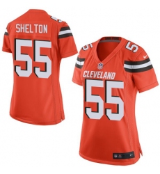 Women's Nike Cleveland Browns #55 Danny Shelton Game Orange Alternate NFL Jersey