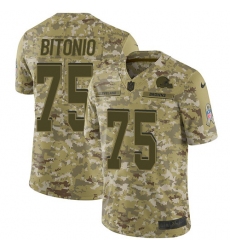 Men's Nike Cleveland Browns #75 Joel Bitonio Limited Camo 2018 Salute to Service NFL Jersey