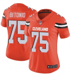 Women's Nike Cleveland Browns #75 Joel Bitonio Elite Orange Alternate NFL Jersey