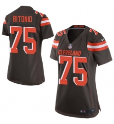 Women's Nike Cleveland Browns #75 Joel Bitonio Game Brown Team Color NFL Jersey