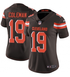 Women's Nike Cleveland Browns #19 Corey Coleman Elite Brown Team Color NFL Jersey