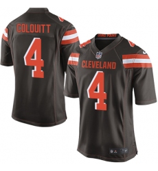Men's Nike Cleveland Browns #4 Britton Colquitt Game Brown Team Color NFL Jersey