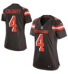 Women's Nike Cleveland Browns #4 Britton Colquitt Game Brown Team Color NFL Jersey