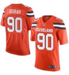Men's Nike Cleveland Browns #90 Emmanuel Ogbah Elite Orange Alternate NFL Jersey