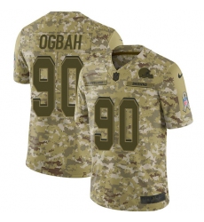 Men's Nike Cleveland Browns #90 Emmanuel Ogbah Limited Camo 2018 Salute to Service NFL Jersey