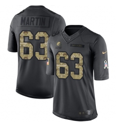 Youth Nike Cleveland Browns #63 Marcus Martin Limited Black 2016 Salute to Service NFL Jersey