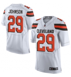 Men's Nike Cleveland Browns #29 Duke Johnson Elite White NFL Jersey