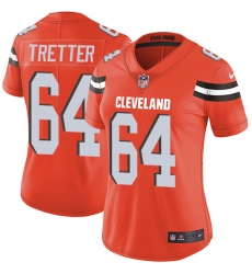 Women's Nike Cleveland Browns #64 JC Tretter Elite Orange Alternate NFL Jersey