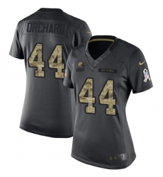 Women's Nike Cleveland Browns #44 Nate Orchard Limited Black 2016 Salute to Service NFL Jersey