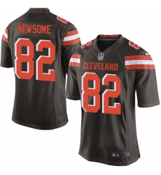 Men's Nike Cleveland Browns #82 Ozzie Newsome Game Brown Team Color NFL Jersey
