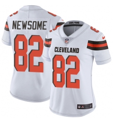 Women's Nike Cleveland Browns #82 Ozzie Newsome Elite White NFL Jersey