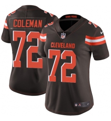 Women's Nike Cleveland Browns #72 Shon Coleman Elite Brown Team Color NFL Jersey