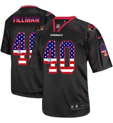 Men's Nike Arizona Cardinals #40 Pat Tillman Elite Black USA Flag Fashion NFL Jersey