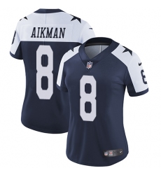 Women's Nike Dallas Cowboys #8 Troy Aikman Elite Navy Blue Throwback Alternate NFL Jersey