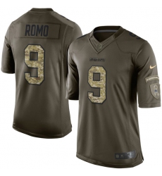 Men's Nike Dallas Cowboys #9 Tony Romo Elite Green Salute to Service NFL Jersey