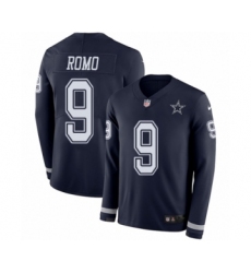 Youth Nike Dallas Cowboys #9 Tony Romo Limited Navy Blue Therma Long Sleeve NFL Jersey