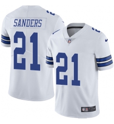 Men's Nike Dallas Cowboys #21 Deion Sanders White Vapor Untouchable Limited Player NFL Jersey