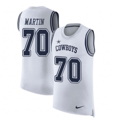 Men's Nike Dallas Cowboys #70 Zack Martin Limited White Rush Player Name & Number Tank Top NFL Jersey