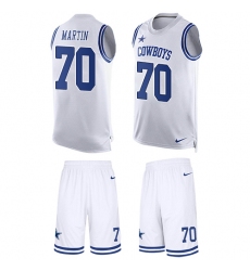 Men's Nike Dallas Cowboys #70 Zack Martin Limited White Tank Top Suit NFL Jersey