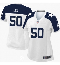 Women's Nike Dallas Cowboys #50 Sean Lee Game White Throwback Alternate NFL Jersey
