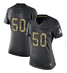 Women's Nike Dallas Cowboys #50 Sean Lee Limited Black 2016 Salute to Service NFL Jersey