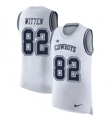 Men's Nike Dallas Cowboys #82 Jason Witten Limited White Rush Player Name & Number Tank Top NFL Jersey