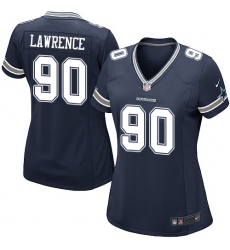 Women's Nike Dallas Cowboys #90 Demarcus Lawrence Game Navy Blue Team Color NFL Jersey