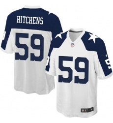 Men's Nike Dallas Cowboys #59 Anthony Hitchens Game White Throwback Alternate NFL Jersey
