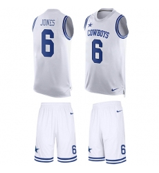 Men's Nike Dallas Cowboys #6 Chris Jones Limited White Tank Top Suit NFL Jersey