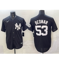 Men's New York Yankees #53 David Bednar Black Stitched Baseball Jersey