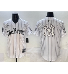 Men's New York Yankees Team Big Logo White Pinstripe 'Gothic Legacy Edition' Vapor Premier Limited Stitched Baseball Jersey