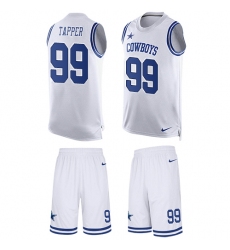 Men's Nike Dallas Cowboys #99 Charles Tapper Limited White Tank Top Suit NFL Jersey