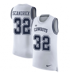 Men's Nike Dallas Cowboys #32 Orlando Scandrick Limited White Rush Player Name & Number Tank Top NFL Jersey