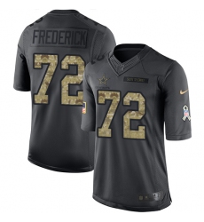 Men's Nike Dallas Cowboys #72 Travis Frederick Limited Black 2016 Salute to Service NFL Jersey