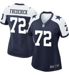 Women's Nike Dallas Cowboys #72 Travis Frederick Game Navy Blue Throwback Alternate NFL Jersey