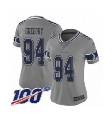 Women's Dallas Cowboys #94 Randy Gregory Limited Gray Inverted Legend 100th Season Football Jersey
