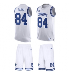 Men's Nike Dallas Cowboys #84 James Hanna Limited White Tank Top Suit NFL Jersey