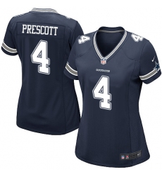 Women's Nike Dallas Cowboys #4 Dak Prescott Game Navy Blue Team Color NFL Jersey