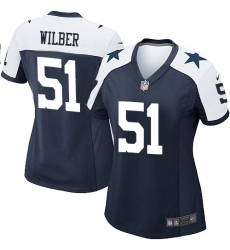 Women's Nike Dallas Cowboys #51 Kyle Wilber Game Navy Blue Throwback Alternate NFL Jersey