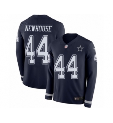 Men's Nike Dallas Cowboys #44 Robert Newhouse Limited Navy Blue Therma Long Sleeve NFL Jersey