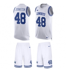 Men's Nike Dallas Cowboys #48 Daryl Johnston Limited White Tank Top Suit NFL Jersey