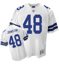 Reebok Dallas Cowboys #48 Daryl Johnston Authentic White Legend Throwback NFL Jersey
