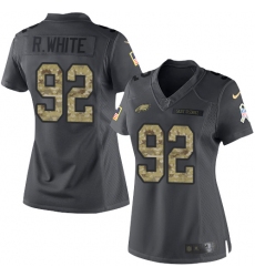 Women's Nike Philadelphia Eagles #92 Reggie White Limited Black 2016 Salute to Service NFL Jersey